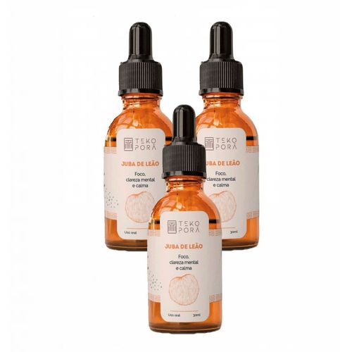 3x Extrato Juba De Leão- Hericium Erinaceus- Lions Mane-30ML Sem Sabor