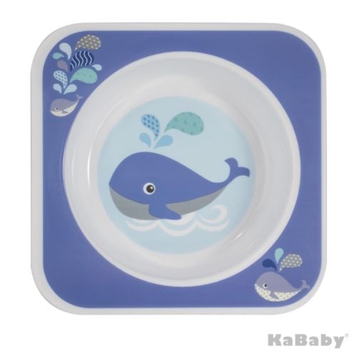 Prato Bowl Quadrado Baleia Azul