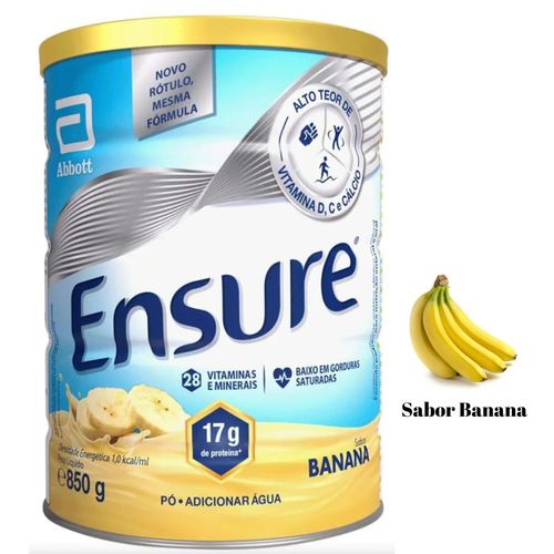 Ensure Banana 850g suplemento idoso e senior Abbott Banana