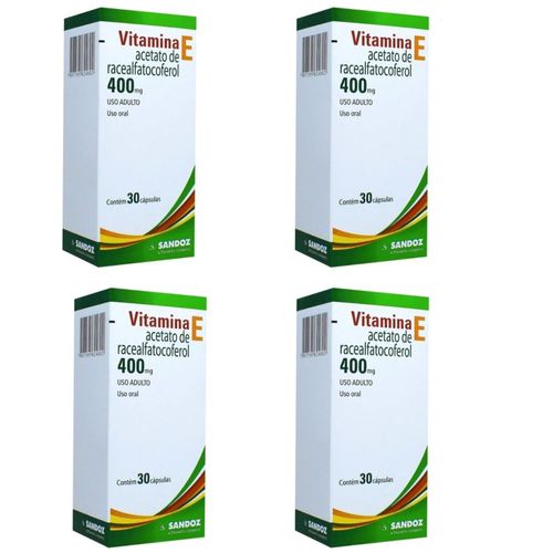 Vitamina E 400mg 30 Caps  Sandoz Kit com 4