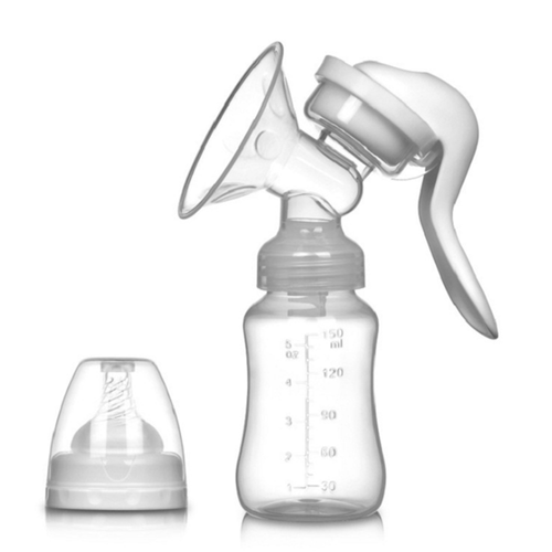 Bomba de Tirar Leite Materno Manual Vira Mamadeira com Bico de Silicone 150ML