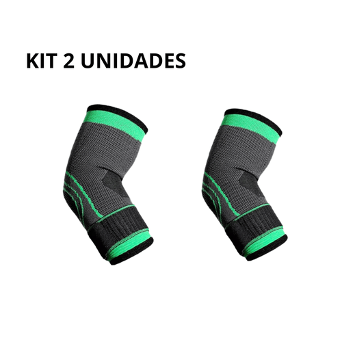 Kit 2 Cotoveleira Alta Compressão Alivio de Dor e Inchaço Academia Exercicios Unissex Único Preto