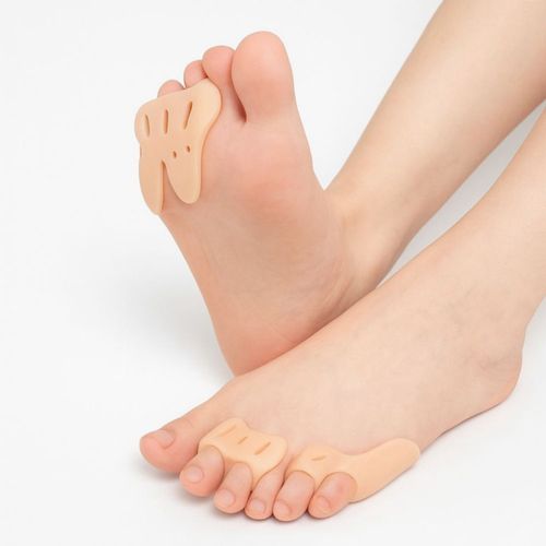 Par Separador de dedos do Pé em Silicone Gel Protetor Joanetes Bege