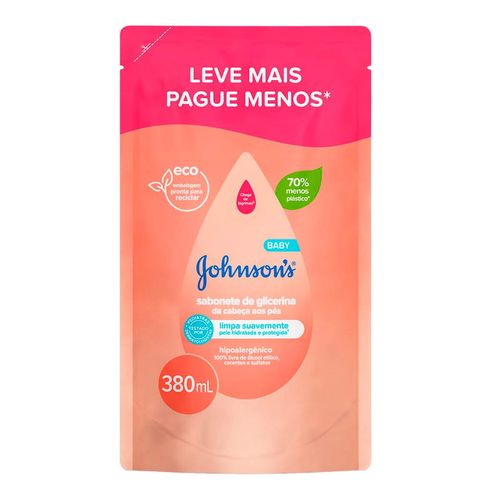 Sabonete Líquido De Glicerina Johnson's Baby Da Cabeça Aos Pés Refil 380Ml