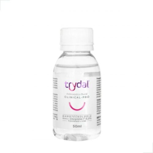 Enxaguante Bucal Trydal Clinical-Pro 50ml Compacto Prático Ideal Bolsa Viagem Necessaire Portátil Proteção Gengivas Sens
