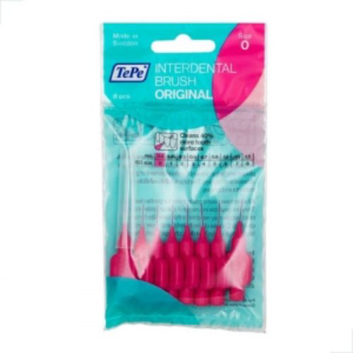 Escova Interdental 0.40mm Rosa TePe Precisão Limpeza Espaços Pequenos Dentes Proximidade Placas Compacta Cuidados Orais