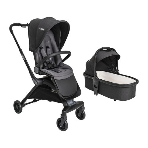 Carrinho de Bebê com Moisés Savvy Melange Preto - Kiddo Carrinho de Bebê com Moisés Savvy Melange Preto - Kiddo