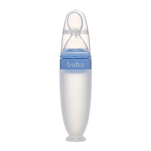 Colher Dosadora para Papinha em Silicone com Ventosa Azul - Buba