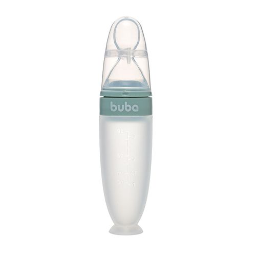 Colher Dosadora para Papinha em Silicone com Ventosa Verde - Buba