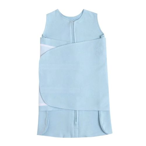 Saco de Dormir Swaddle em Algodão Egípcio Azul Primavera Verão - Casulo