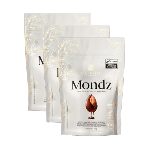 Kit 3X: Mondz Amêndoas com Chocolate Essential Nutrition 50g