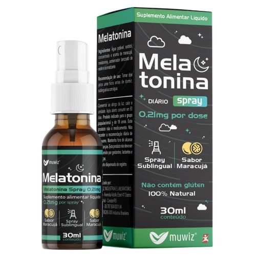 MELATONINA SPRAY SUBLINGUAL SABOR MARACUJÁ 30ML - MUWIZ