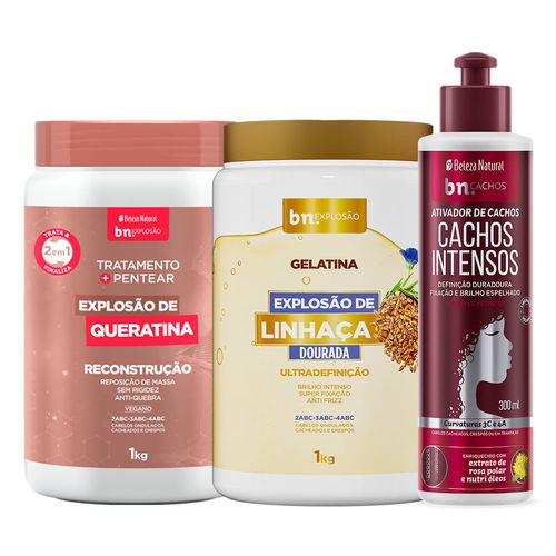 Kit Tratamento Queratina + Gelatina de Linhaça + Ativador Cachos Intensos (3 itens) | BN Cachos Kit Tratamento Queratina + Gelatina de Linhaça + Ativador Cachos Intensos (3 itens) Kit Tratamento Queratina + Gelatina de Linhaça + Ativador Cachos Intensos (3 itens) | BN Cachos Kit Tratamento Queratina + Gelatina de Linhaça + Ativador Cachos Intensos (3 itens)