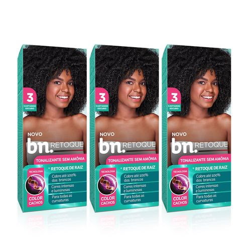 Kit Tonalizante Sem Amônia 90g Castanho Escuro 3.0 (3 itens) | BN Cachos Kit Tonalizante Castanho Escuro 3.0 Sem Amônia 90g (3 itens) Kit Tonalizante Sem Amônia 90g Castanho Escuro 3.0 (3 itens) | BN Cachos Kit Tonalizante Castanho Escuro 3.0 Sem Amônia 90g (3 itens)