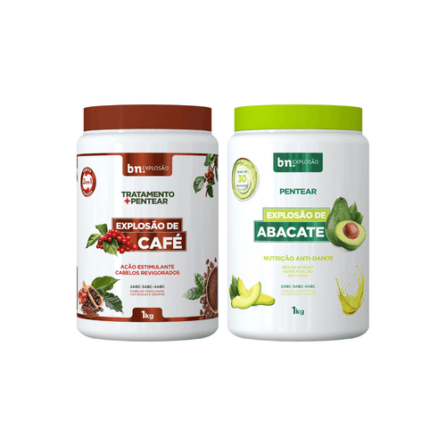 Kit Creme de Pentear de Café + Creme de Pentear de Abacate 1Kg (2 itens) | BN Cachos Kit Creme de Pentear de Café + Creme de Pentear de Abacate 1Kg (2 itens)