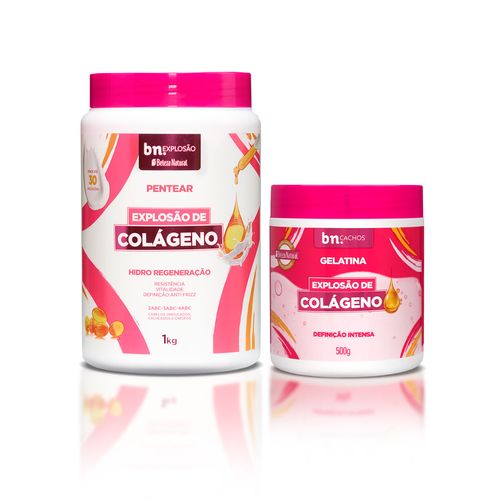 Kit Creme de Pentear + Gelatina Explosão de Colágeno (2 itens) | BN Cachos Kit Creme de Pentear + Gelatina Explosão de Colágeno (2 itens) Kit Creme de Pentear + Gelatina Explosão de Colágeno (2 itens) | BN Cachos Kit Creme de Pentear + Gelatina Explosão de Colágeno (2 itens)