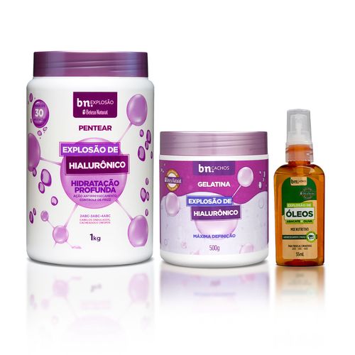 Kit com Creme de Pentear + Gelatina Explosão de Hialurônico + Óleo de Abacate e Oliva | BN Cachos Kit com Creme de Pentear + Gelatina Explosão de Hialurônico + Óleo de Abacate e Oliva Kit com Creme de Pentear + Gelatina Explosão de Hialurônico + Óleo de Abacate e Oliva | BN Cachos Kit com Creme de Pentear + Gelatina Explosão de Hialurônico + Óleo de Abacate e Oliva