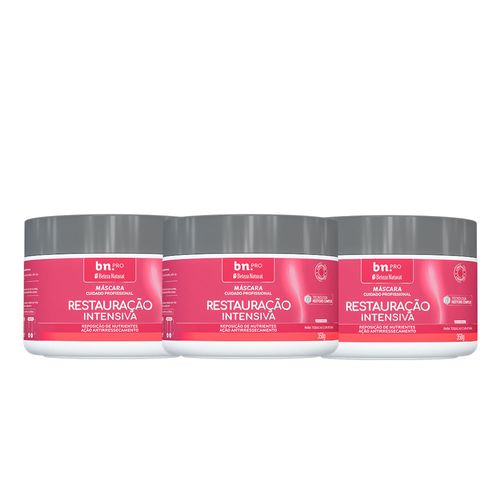 Máscara Restauração Intensiva 300g PRO (3 itens) | BN Cachos Máscara Restauração Intensiva 300g PRO (3 itens) Máscara Restauração Intensiva 300g PRO (3 itens) | BN Cachos Máscara Restauração Intensiva 300g PRO (3 itens)