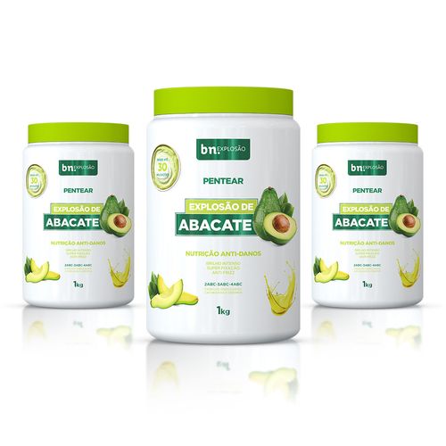 Kit Creme de Pentear Explosão de Abacate 1Kg (3 itens) | BN Cachos Kit Creme de Pentear Explosão de Abacate 1Kg (3 itens)