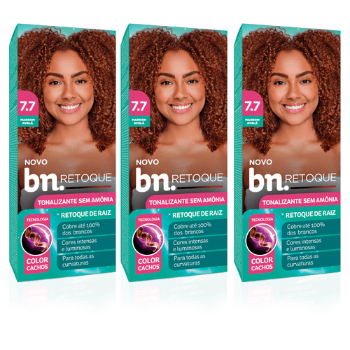 Kit Tonalizante Sem Amônia Marrom Avelã 7.7 90g (3 itens) | BN Cachos Kit Tonalizante Marrom Avelã 7.7 Sem Amônia 90g (3 itens) Kit Tonalizante Sem Amônia Marrom Avelã 7.7 90g (3 itens) | BN Cachos Kit Tonalizante Marrom Avelã 7.7 Sem Amônia 90g (3 itens)