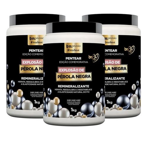 Kit Creme de Pentear Explosão de Pérola Negra 1Kg (3 itens) | BN Cachos Kit Creme de Pentear Explosão de Pérola Negra 1Kg (3 itens)