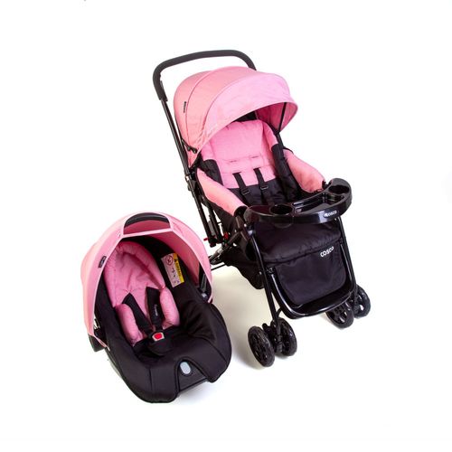 Travel System Reverse Rosa Rajado - Cosco Travel System Reverse Rosa Rajado - Cosco