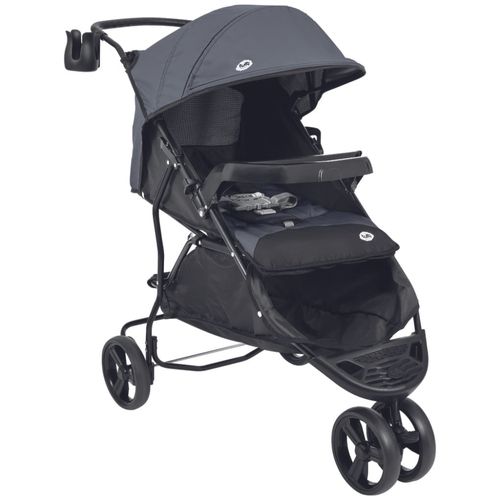 Carrinho de Bebê Evo Tutti Baby Preto e Cinza