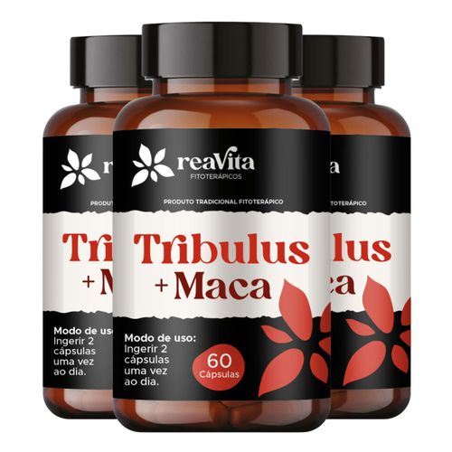 Kit 03 Tribulus Terrestris com Maca Peruana 60 CÁPS - Reavita