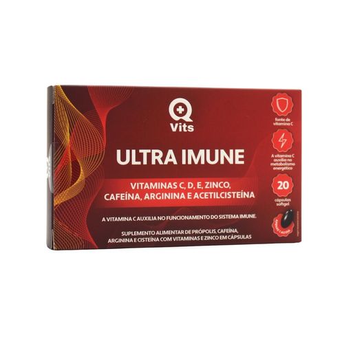 Ultra Imune Energia QMaisVits 20 Cápsulas Softgel