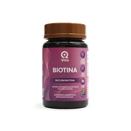 Biotina QMaisVits 30 Cápsulas Softgel