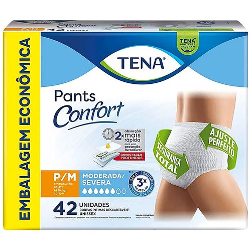 Roupa Íntima Descartável Tena Pants Confort P/M 42 unidades