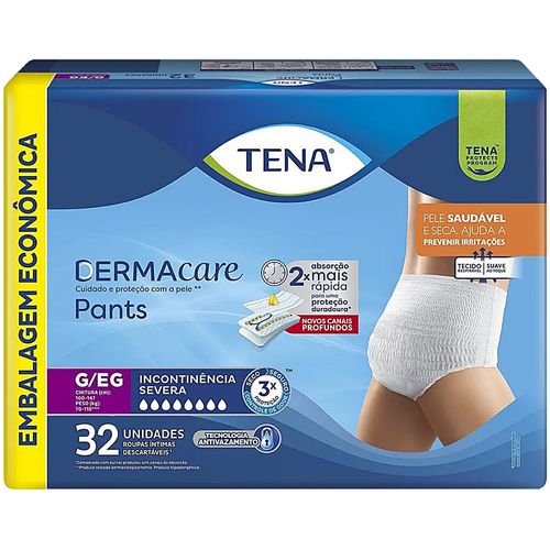 Roupa Íntima Tena Pants Dermacare Tam G/EG 32 unidades