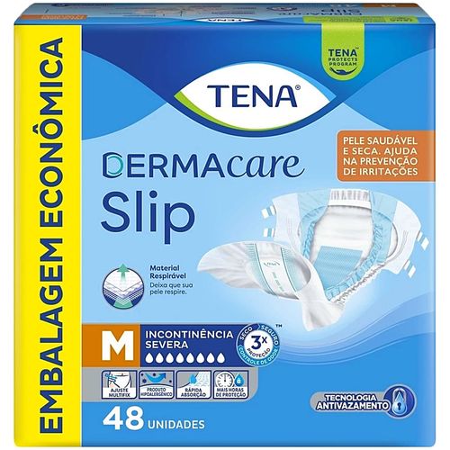 Fralda Geriátrica Tena Dermacare Slip Tam M 48 unidades
