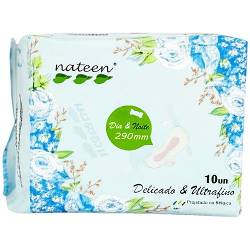 Absorvente Higiênico com Abas Nateen Premium 290mm 10 unidades