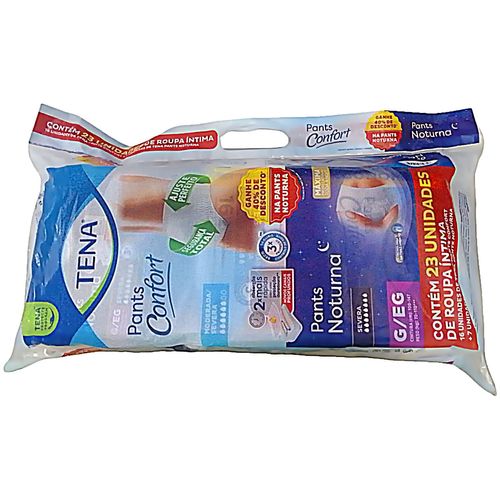 Kit Roupa Íntima 16 unid Pants Confort + 7 unid Pants Noturna G/EG Kit Roupa Íntima 16 unid Pants Confort + 7 unid Pants Noturna G/EG
