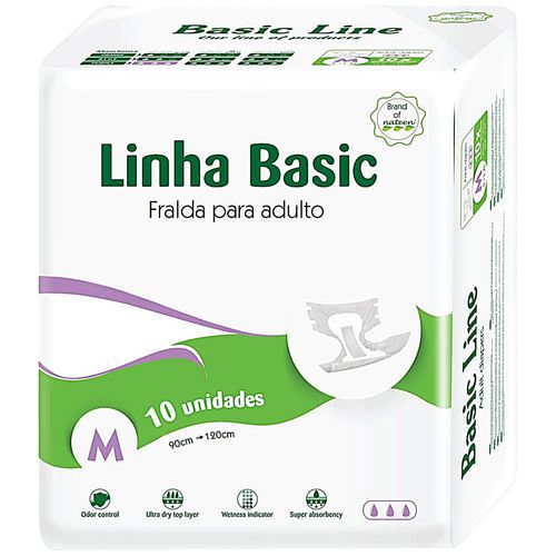 Fralda Slip Adulto Nateen Basic M 10 unidades