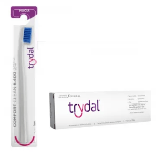 Creme Dental Trydal Clinical 90g + Escova Dental Comfort Clean Trydal Creme Dental Trydal Clinical 90g + Escova Dental Comfort Clean Trydal