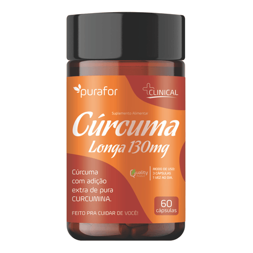 Cúrcuma Longa Suplemento Alimentar Antioxidante e Anti-inflamatório 60 cápsulas Purafor
