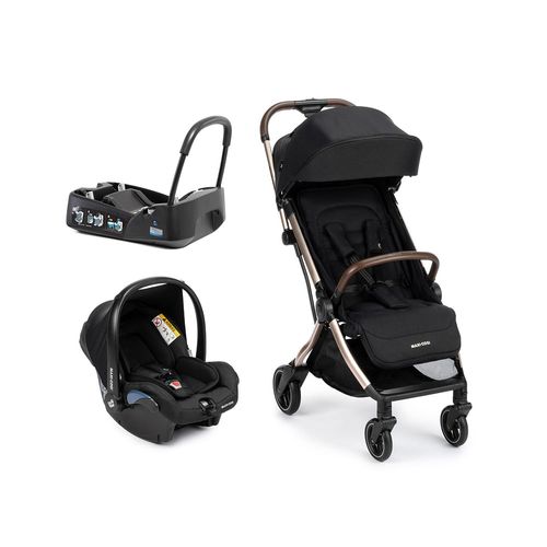 Carrinho com Bebê Conforto Travel System Eva³ Trio 0 a 15 Kg Essential Black Champagne - Maxi-Cosi Carrinho com Bebê Conforto Travel System Eva³ Trio 0 a 15 Kg Essential Black Champagne - Maxi-Cosi