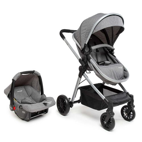 Carrinho com Bebê Conforto Travel System Prestige Duo Cinza Melange - Voyage Carrinho com Bebê Conforto Travel System Prestige Duo Cinza Melange - Voyage