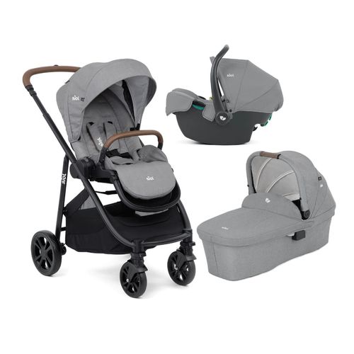 Carrinho de Bebê Travel System Trio Versatrax E Pebble Cinza + Brinde Exclusivo - Joie