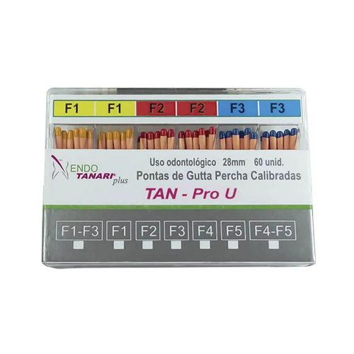 Pontas Guta Percha Pro Universal com 60 Unidades Tanari F1-F3