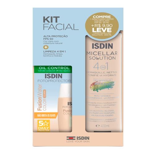 896098---kit-protetor-solar-facial-isdin-fusion-water-color-cor-clara-fps-50-50ml-solucao-micelar-400ml 896098---kit-protetor-solar-facial-isdin-fusion-water-color-cor-clara-fps-50-50ml-solucao-micelar-400ml