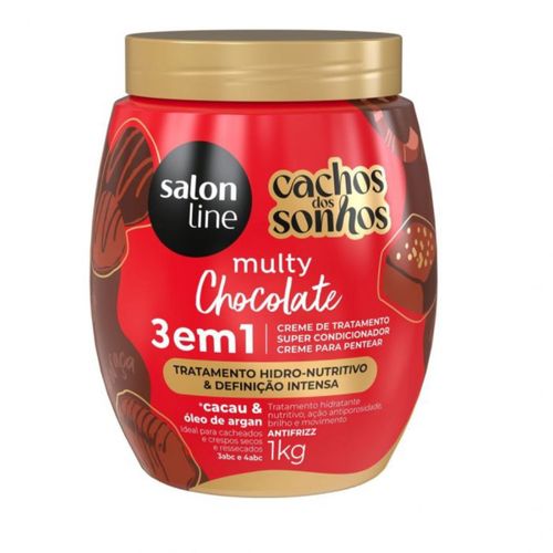 Creme de Pentear Salon Line 3 Em1 Multy Chocolate 1Kg