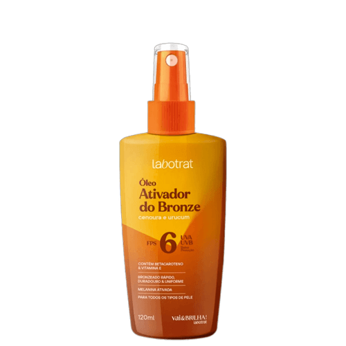 Óleo Ativador De Bronze Fps6 Vai&Brilha 120Ml Labotrat