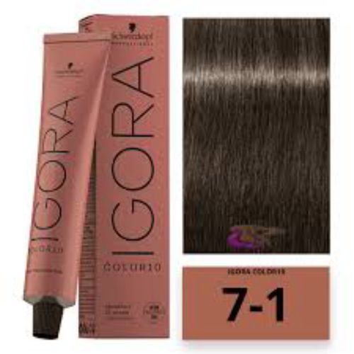 Tinta Igora Color10 Coloração 7.1 Louro Médio Cinza Schwarzkopf Tinta Igora Color10 Coloração 7.1 Louro Médio Cinza Schwarzkopf
