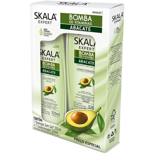 Shampoo + Condicionador Skala 325ml Bomba Abacate