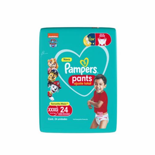 Fralda Descartável Infantil Pants Pampers Ajuste Total Xxxg 18 A 27Kg Pacote 24 Unidades