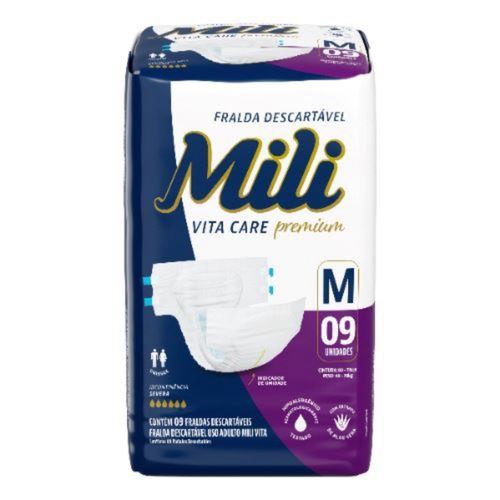 Fralda Geriatrica Mili Vita Care (M) 09 Unidades