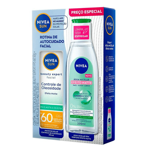Nivea Protetor Solar Facial Beauty Expert + Água Micelar Efeito Matte